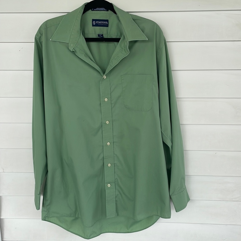 Stafford Mens Wrinkle Free Pinpoint Oxford Dress Shirt